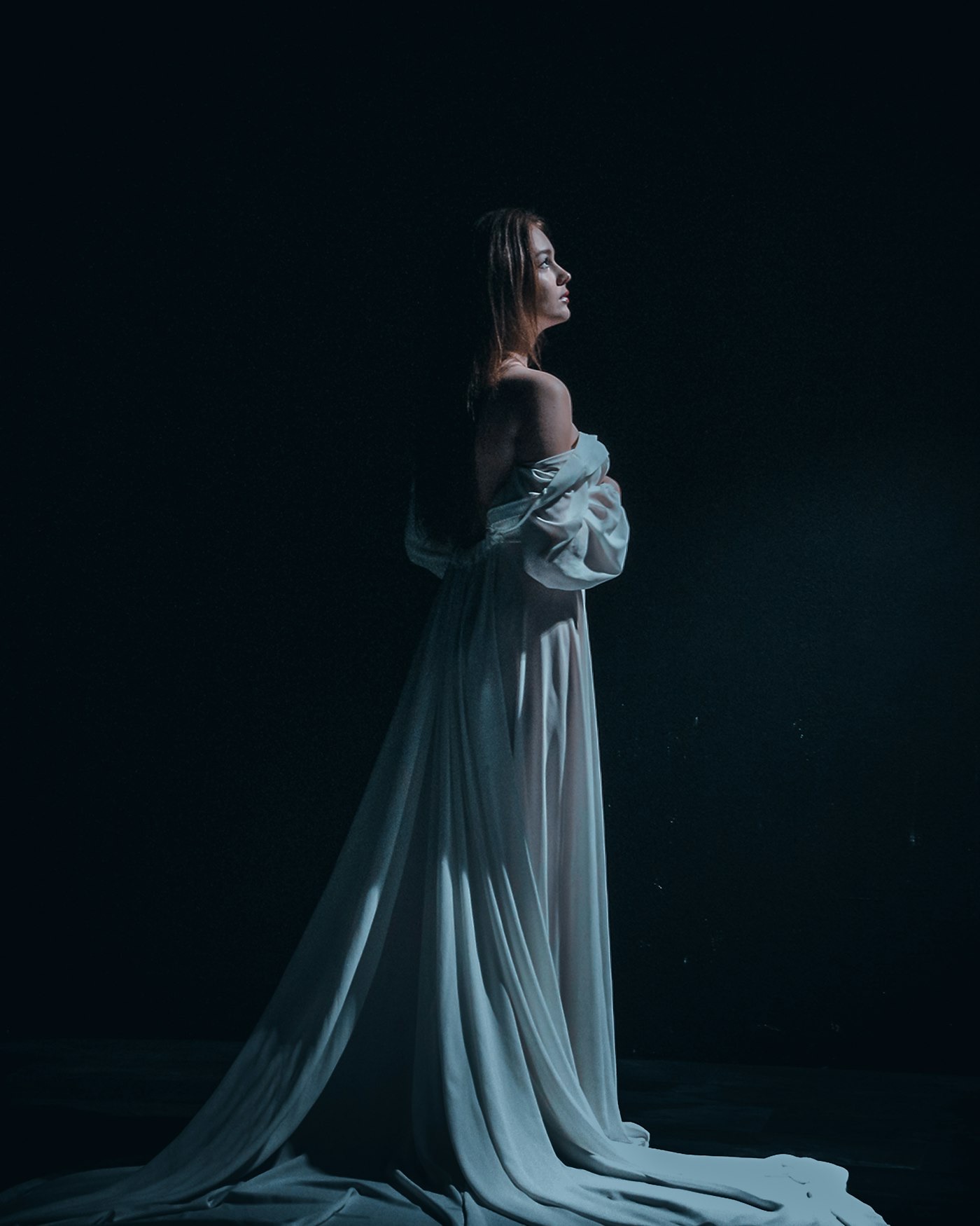 Aurora Pleated Cape, full length